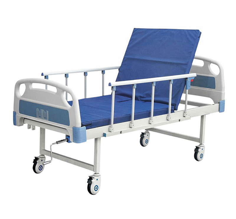 Single Crank Hospital Bed with Mattress and IV Pole in Kenya